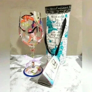 NWT Delish "Shoe hound" hand printed stemware